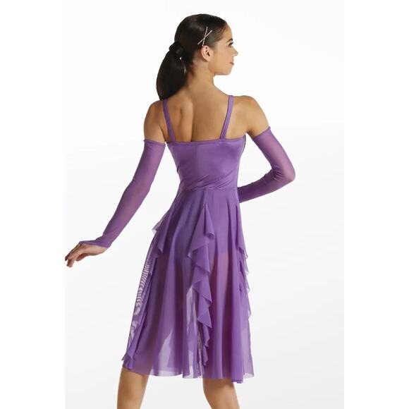 Dance Costume Weissman 16222 Large Child Green Skirt Lyrical Rhinestones - Picture 2 of 3